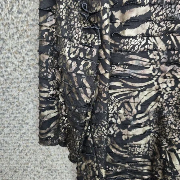 JM Collection Top Womens Large Black Layered Scoop Neck 3/4 Sleeve Blouse Ladies - Picture 3 of 7